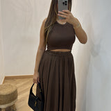 Jupe popeline [ marron ]