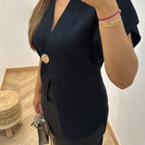 Cardigan asymétrique [ noir ]