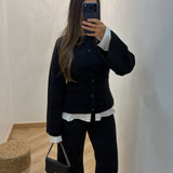 Gilet cardigan ceintré [ noir ]