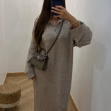 Pull zip extra long [ beige ]