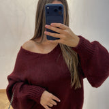 Pull dentelle [ bordeaux ]