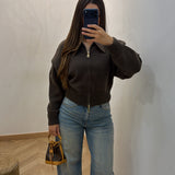 Gilet col [ marron ]