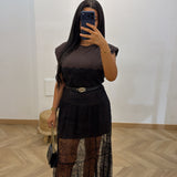 Robe dentelle [ marron ]