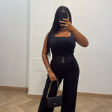 Pantalon ceinture intégré