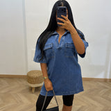 Robe jean avec poche