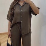 Ensemble gaz de coton [marron]