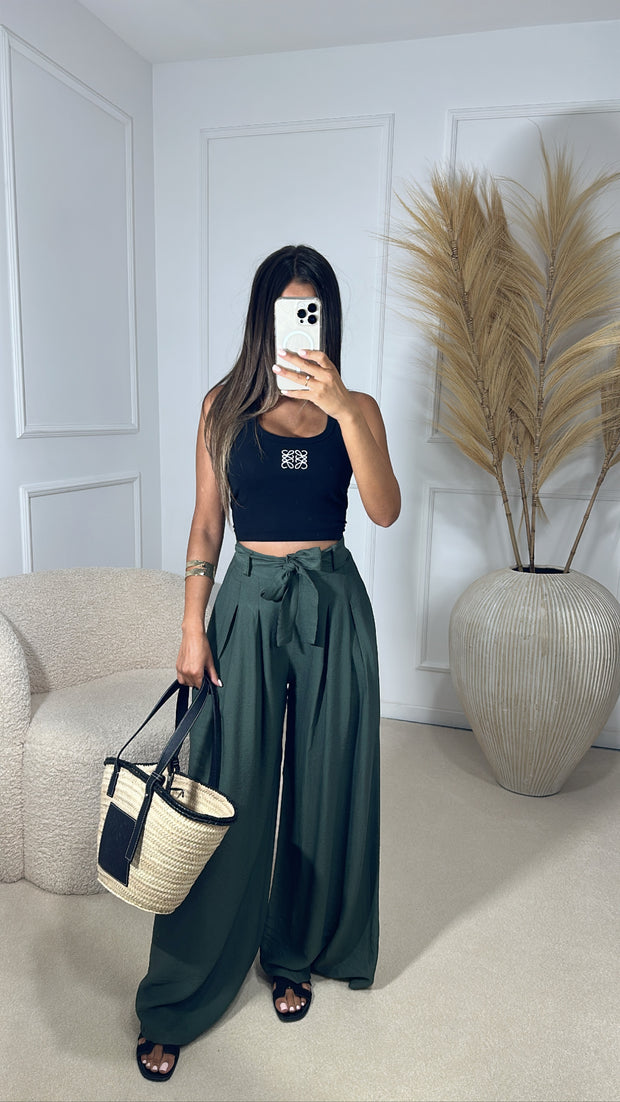 Pantalon palazzo [ kaki ]