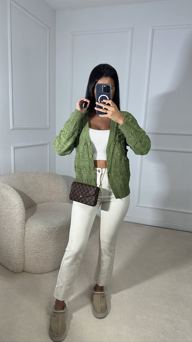 Pull en façon laine épais   [ vert pomme ]