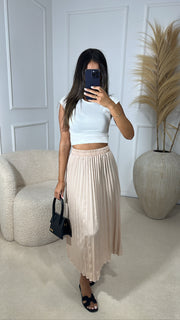 Jupe plissée [ beige ]