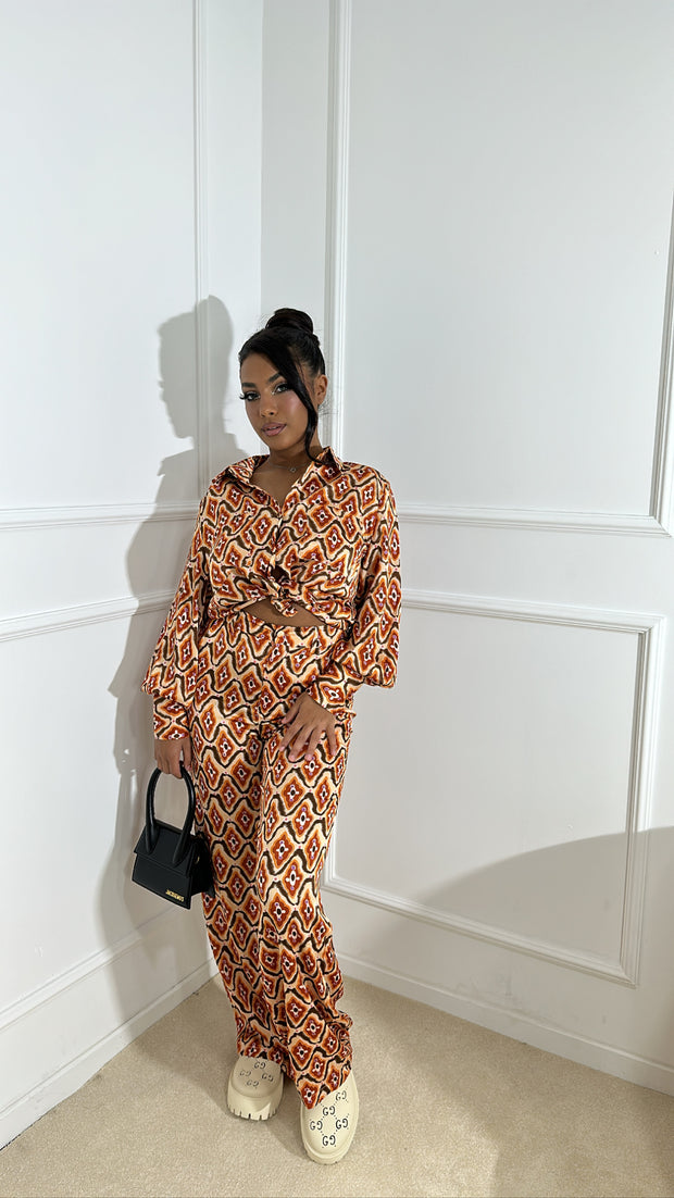 Pantalon à motif [ orange ]