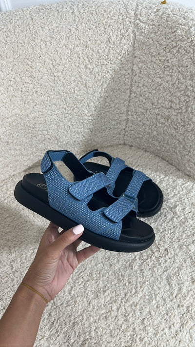 Sandale strass [ blue denim ]