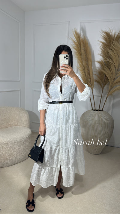 Robe fleure brodé [blanc]