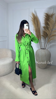 Chemise longue à ceinture [vert]