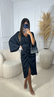 Robe satin [ noir ]