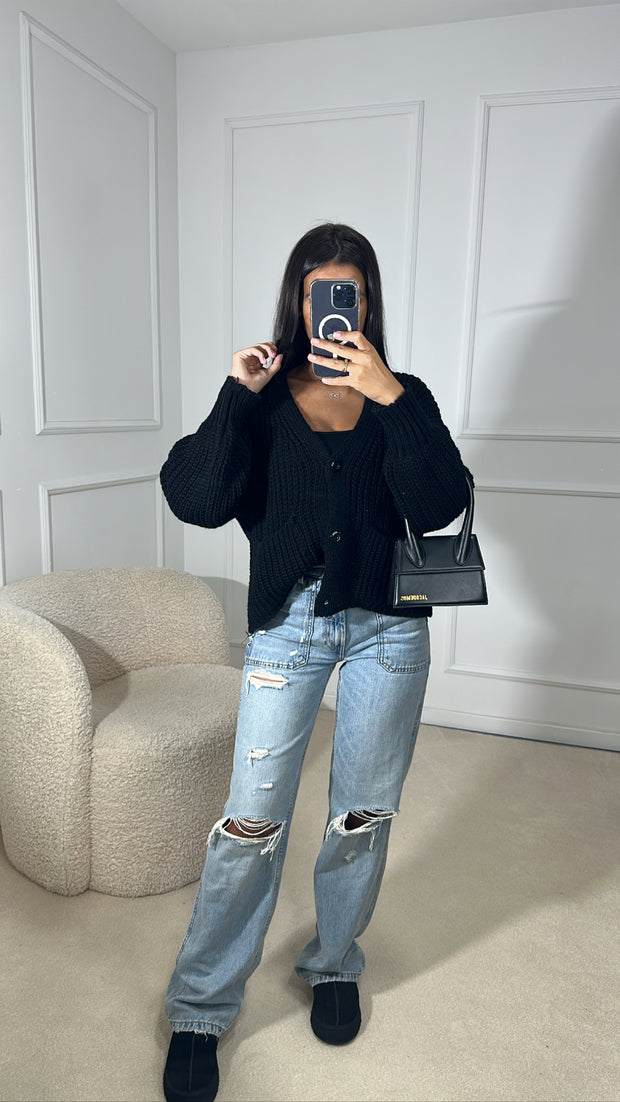 Pull maya bouton [ noir ]