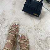 Sandale à lacet [ beige  ]
