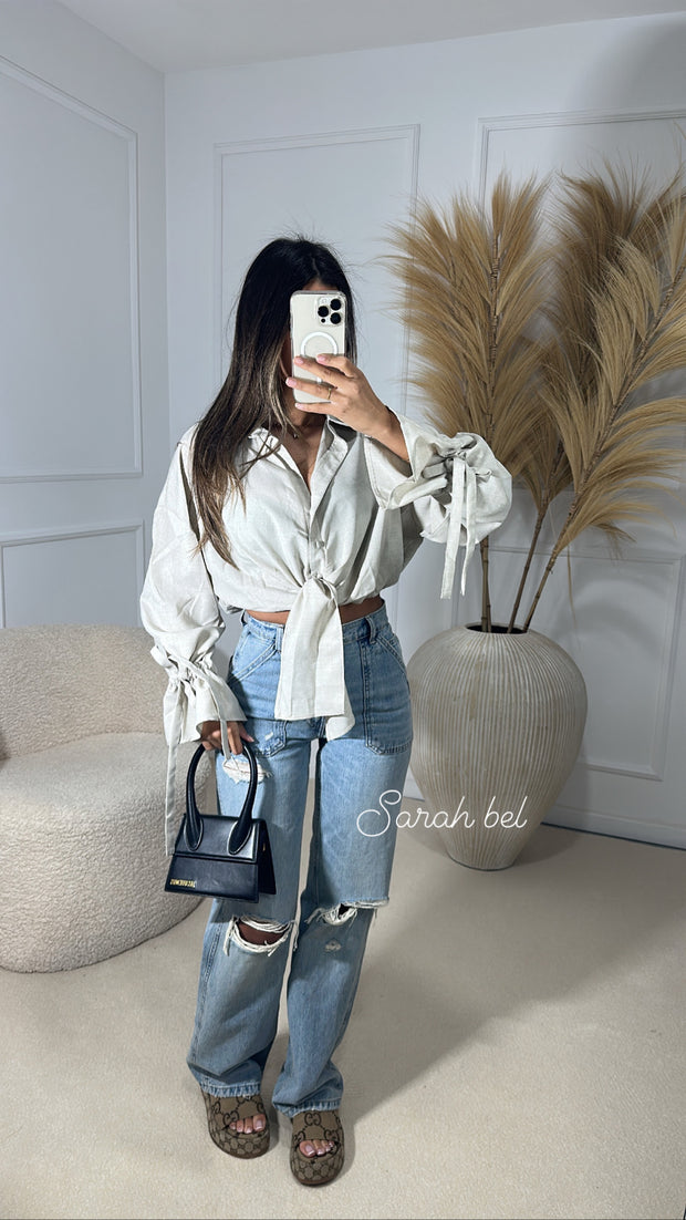 Chemise à noeud [ beige ]