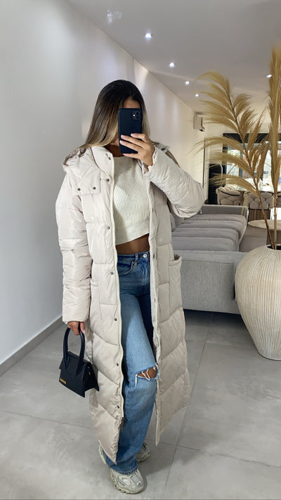 Doudoune longue [ beige ]
