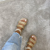 Sandale à chaîne [ beige ]
