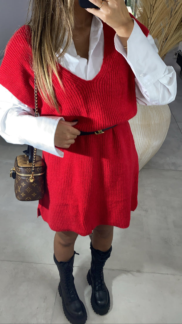 Pull sans manche coco [ rouge ]